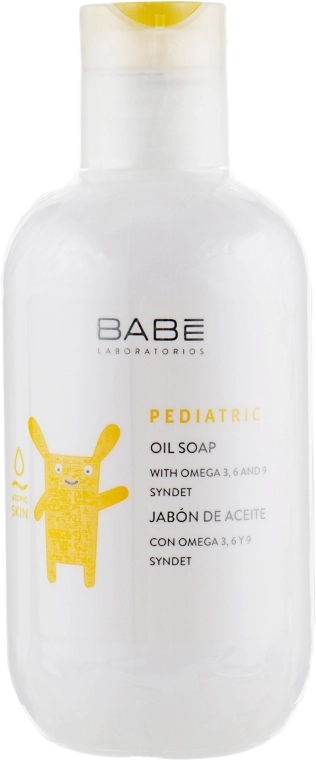 Детское жидкое мыло для душа на основе масел без щелочи и воды - BABE Laboratorios PEDIATRIC Oil Soap, 200 мл - фото N1