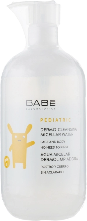 BABE Laboratorios Дитяча дерматологічна міцелярна вода для делікатного очищення шкіри Babe Laboratorios PEDIATRIC Dermo-Cleansing Micellar Water, 500мл - фото N2