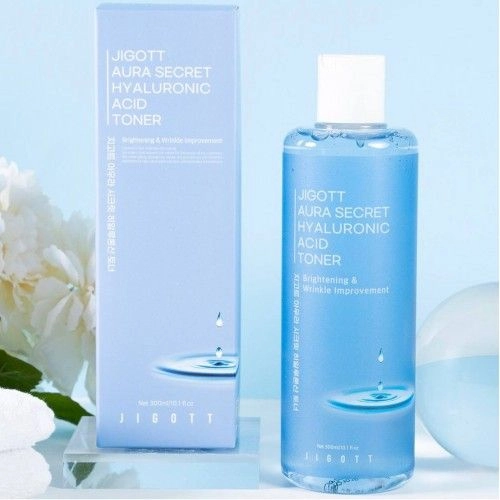 Глибокопроникаючий тонер з гіалуроновою кислотою - Jigott Aura Secret Hyaluronic Acid Toner, 300 мл - фото N2