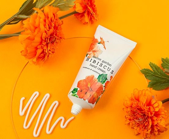 Крем для рук с гибискусом - Jigott Secret Garden Hibiscus Hand Cream, 100 мл - фото N3