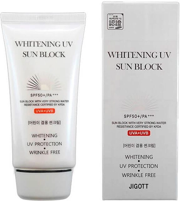 Відбілюючий сонцезахисний крем - Jigott Whitening UV Sun Block Cream SPF50 PA+++, 70 мл - фото N1