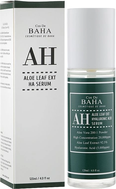 Поживна сироватка з алое вера та гіалуроновою кислотою - Cos De Baha Aloe Leaf Ext Hyaluronic Acid Serum, 120 мл - фото N2