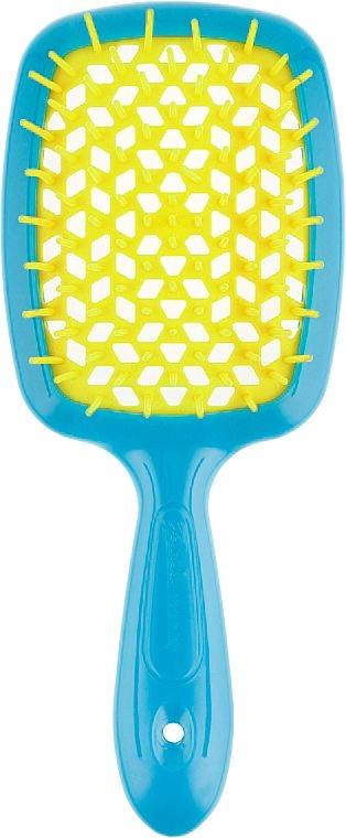 Расческа для волос - Janeke Superbrush, светло-синий с желтым - фото N1