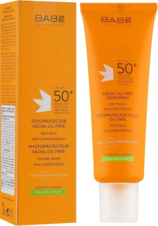 BABE Laboratorios Солнцезащитный крем SPF 50+ для ежедневного ухода за жирной и комбинированной кожей лица "Матовый финиш" Fotoprotector Facial Sunscreen, 50мл - фото N1
