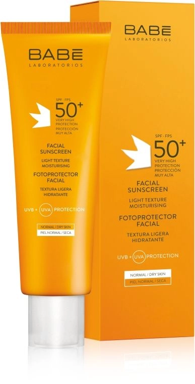 BABE Laboratorios Солнцезащитный крем с SPF 50+ для ежедневного ухода за нормальной и сухой кожей лица Fotoprotector Facial Sunscreen, 50мл - фото N1
