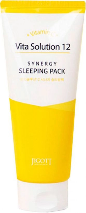 Тонізуюча нічна маска для обличчя з вітаміном C - Jigott Vita Solution 12 Synergy Sleeping Pack, 180 мл - фото N1