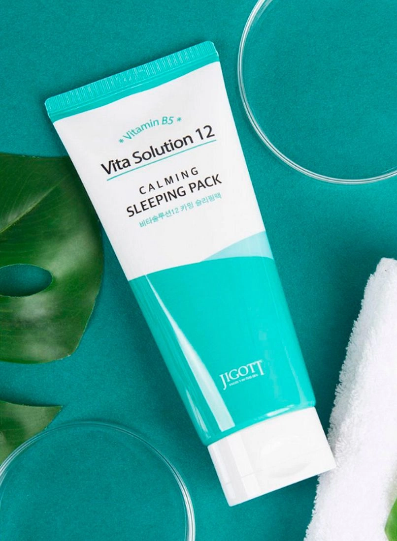 Заспокійлива нічна маска для обличчя - Jigott Vita Solution 12 Calming Sleeping Pack, 180 мл - фото N2