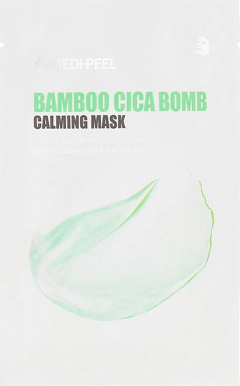 Заспокійлива тканинна маска з бамбуком і центелою для обличчя - Medi peel Bamboo Cica Bomb Calming Mask, 25 мл - фото N1