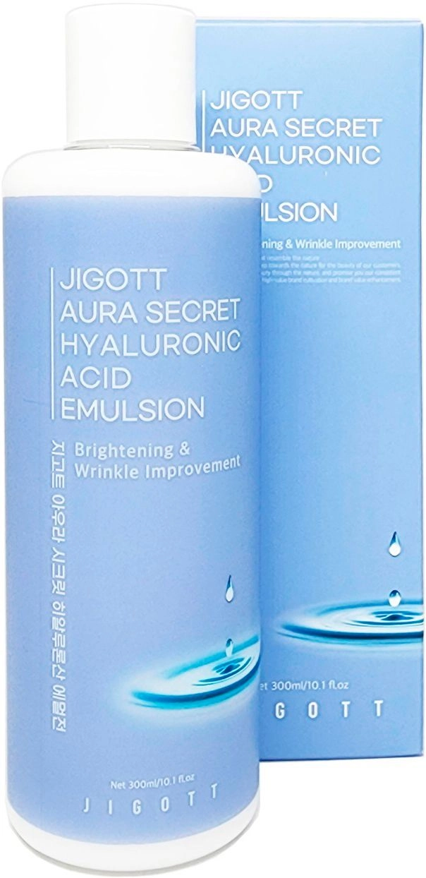 Зволожуюча емульсія з гіалуроновою кислотою - Jigott Aura Secret Hyaluronic Acid Emulsion, 300 мл - фото N2