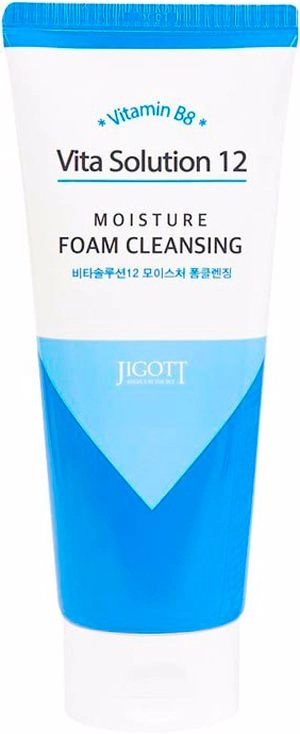 Зволожуюча пінка для вмивання - Jigott Vita Solution 12 Moisture Foam Cleansing, 180 мл - фото N1