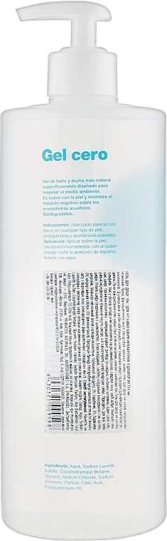 Гель для душа "0%" для чувствительной кожи с дозатором - Interapothek Gel Cero, 750 мл - фото N2