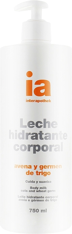 Увлажняющее крем-молочко для тела с экстрактом овса с дозатором - Interapothek Leche Hidratante Corporal, 750 мл - фото N1