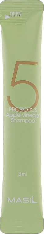 М’який безсульфатний шампунь з яблучним оцтом і пробіотиками для чутливої шкіри голови - Masil 5 Probiotics Apple Vinegar Shampoo, 8 мл - фото N1