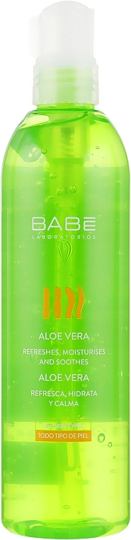 Зволожуючий заспокійливий гель для тіла зі 100% алое вера - BABE Laboratorios Aloe Gel, 300 мл - фото N1