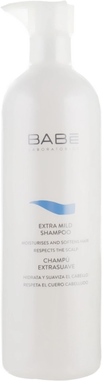 Екстрам'який шампунь для всіх типів волосся - BABE Laboratorios Extra Mild Shampoo, 500 мл - фото N1