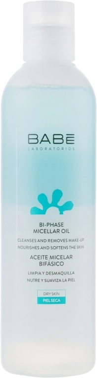 BABE Laboratorios Двофазна міцелярна олія для очищення шкіри та демакіяжу Bi-Phase Micellar Oil, 250мл - фото N1