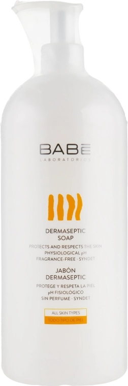 Дерматологічне антибактеріальне мило - BABE Laboratorios BODY Dermatological Soap, 1000 мл - фото N1