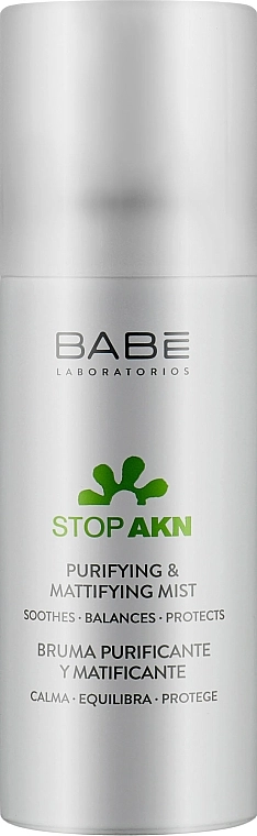 Матуючий очищуючий спрей анти-маскне проти висипів - BABE Laboratorios Stop AKN Purifying & Mattifying Mist, 75 мл - фото N1