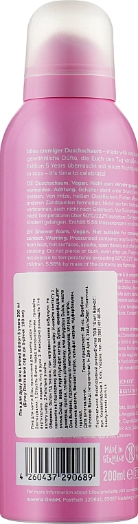 Пінка для душу обмежена серія - Bilou Limited Edition 5 Years ​​Shower Foam, 200 мл - фото N2