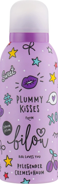 Лосьон-пенка для тела "Сливовые поцелуи" - Bilou Plummy Kisses Noirishing Cream Foam, 200 мл - фото N1