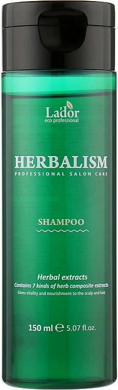Шампунь проти випадіння волосся для чутливої шкіри голови з трав'яними екстрактами та амінокислотами - La'dor Herbalism Shampoo, 150 мл - фото N1