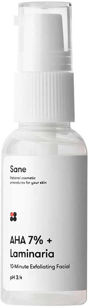 Пилинг для лица с комплексом фруктовых кислот 7% - Sane AHA + Laminaria Peeling Solution, 30 мл - фото N1