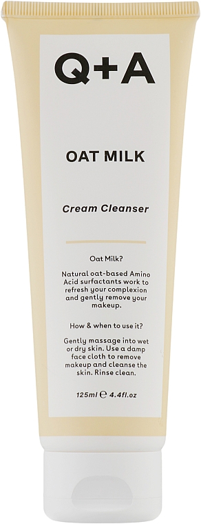 Очищуючий крем для обличчя з вівсяним молоком - Q+A Oat Milk Cream Cleanser, 125 мл - фото N1