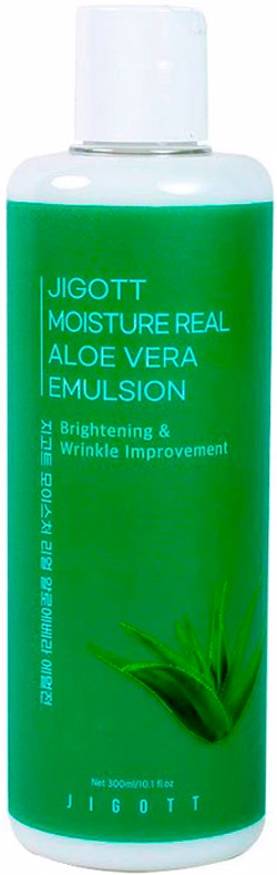 Зволожуюча емульсія з екстрактом алое - Jigott Moisture Real Aloe Vera Emulsion, 300 мл - фото N1