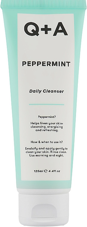 Очищуючий гель для обличчя з м'ятою - Q+A Peppermint Daily Cleanser, 125 мл - фото N1