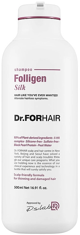 Шампунь для поврежденных волос - Dr. ForHair Dr.FORHAIR Folligen Silk Shampoo, 500 мл - фото N1