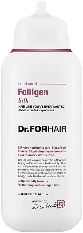 Відновлююча маска-кондиціонер для пошкодженого волосся - Dr. ForHair Folligen Silk Treatment, 300 мл - фото N1