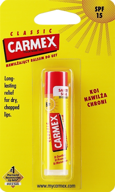 Бальзам для губ "Полуниця" SPF15 - Carmex Strawberry Lip Balm, стік, 4,25 г - фото N1