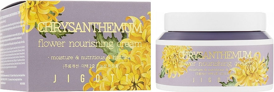 Крем для обличчя живильний екстрактом хризантеми - Jigott Flower Chrysanthemum Nourishing Cream, 100 мл - фото N2