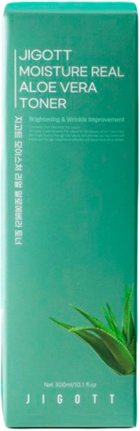 Освежающий тонер с экстрактом алоэ вера - Jigott Moisture Real Aloe Vera Toner, 300 мл - фото N3