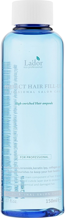 Відновлюючий філер для сухого, пошкодженого волосся з кератином та колагеном - La'dor Perfect Hair Fill-Up, 150 мл - фото N2