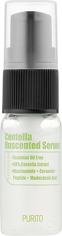 Зволожуюча сироватка для обличчя з азіатською центелою - PURITO Centella Unscented Serum, міні, 15 мл - фото N1
