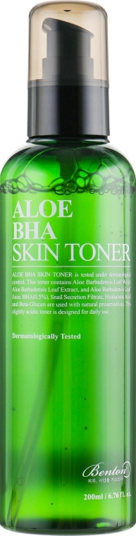 Тонер для обличчя з алое та саліциловою кислотою - Benton Aloe BHA Skin Toner, 200 мл - фото N2