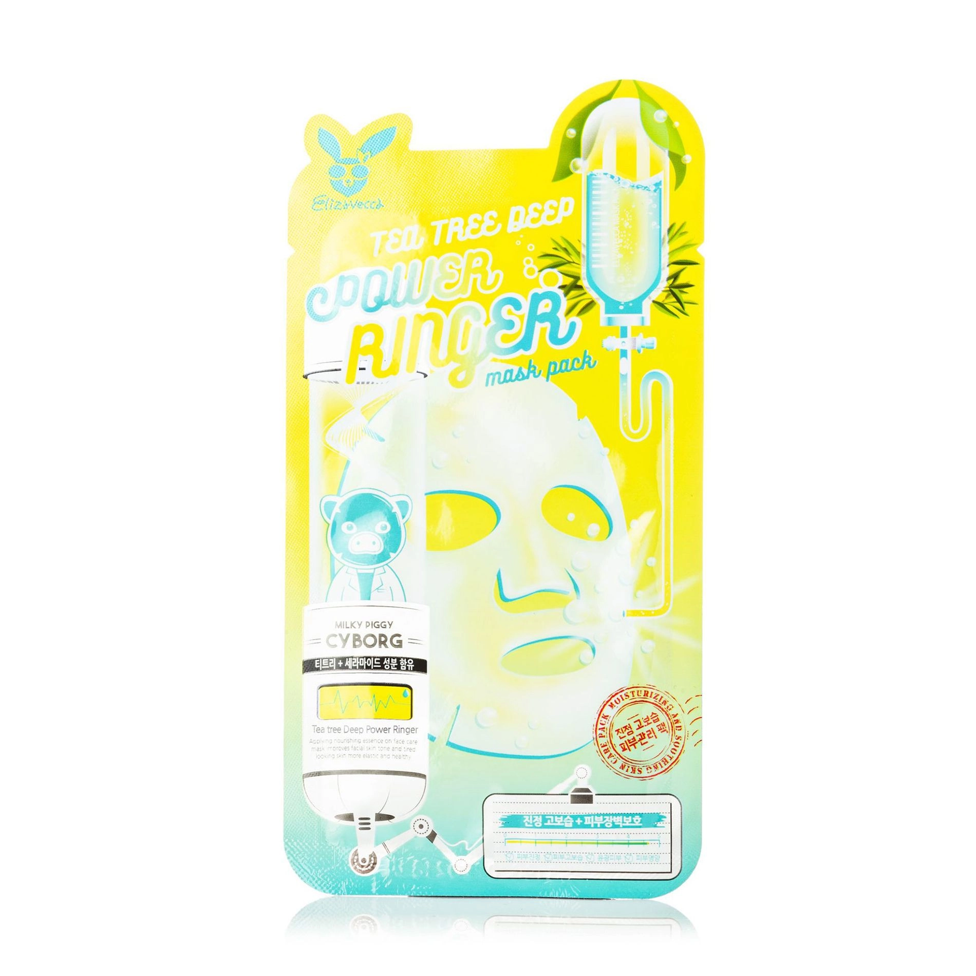 Тканевая маска для проблемной кожи - Elizavecca Face Care Tea Tree Deep Power Ringer Mask, 1 шт - фото N10