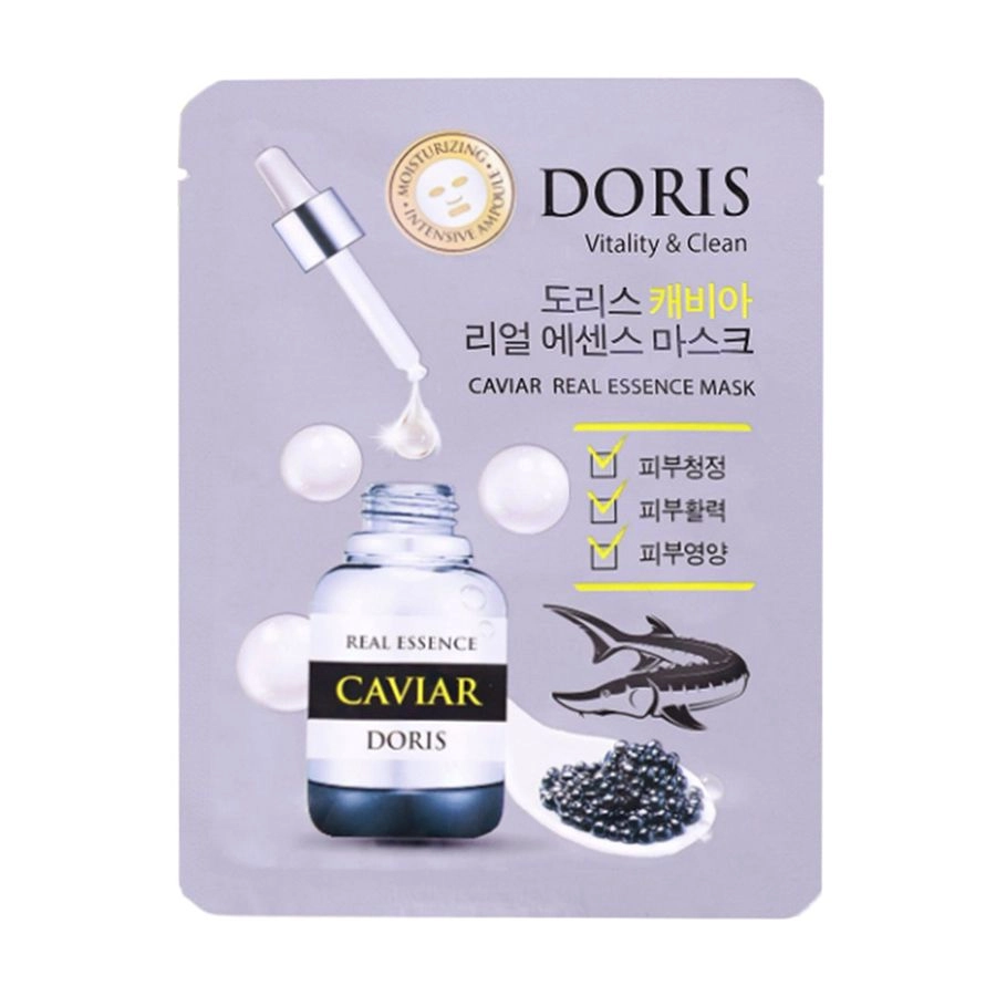 Ампульная маска для лица с экстрактом черной икры, - Doris Caviar Real Essence Mask, 1 шт - фото N3