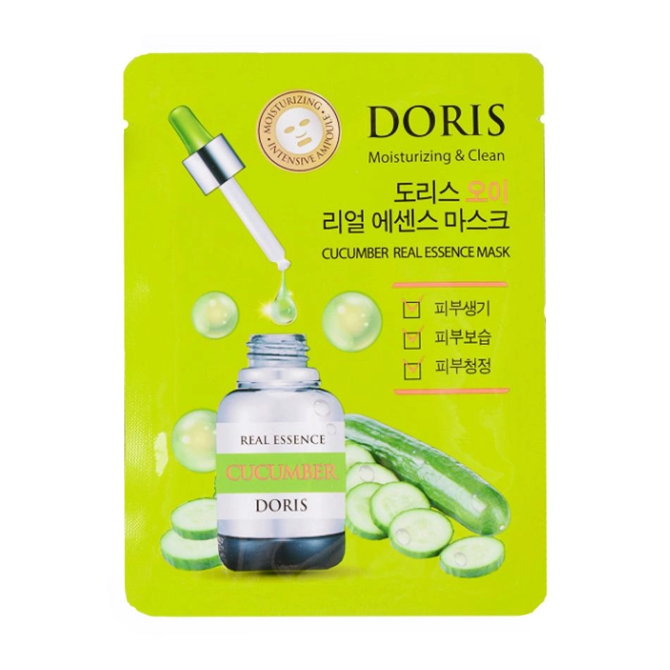 Ампульна маска для обличчя з екстрактом огірка - Doris Cucumber Real Essence Mask, 1 шт - фото N3