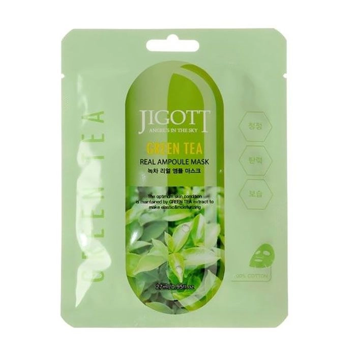 Ампульна маска зелений чай - Jigott Green Tea Real Ampoule Mask, 27 мл - фото N3