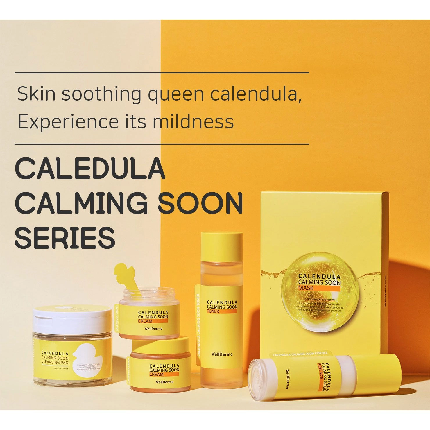 Тканевая маска для лица с календулой - WellDerma Calendula Calming Soon Mask, 30 мл, 1 шт - фото N7