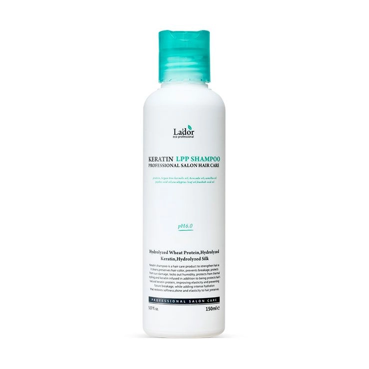 Бессульфатный кератиновый шампунь с протеинами для сухих, поврежденных волос - La'dor Keratin LPP Shampoo, 150 мл - фото N3