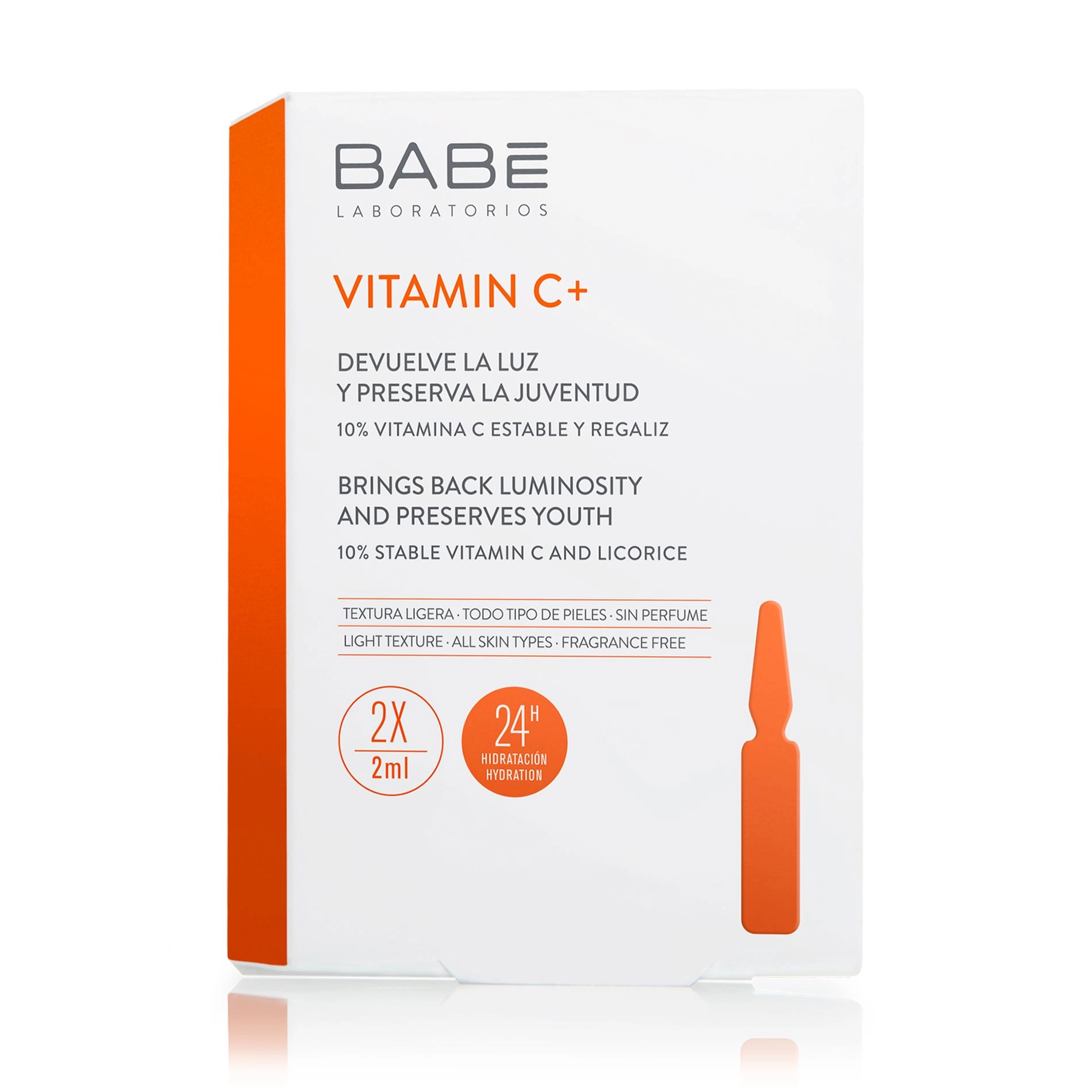 Ампулы-концентрат для депигментации с антиоксидантным эффектом - BABE Laboratorios Vitamin C+, 2x2 мл - фото N5