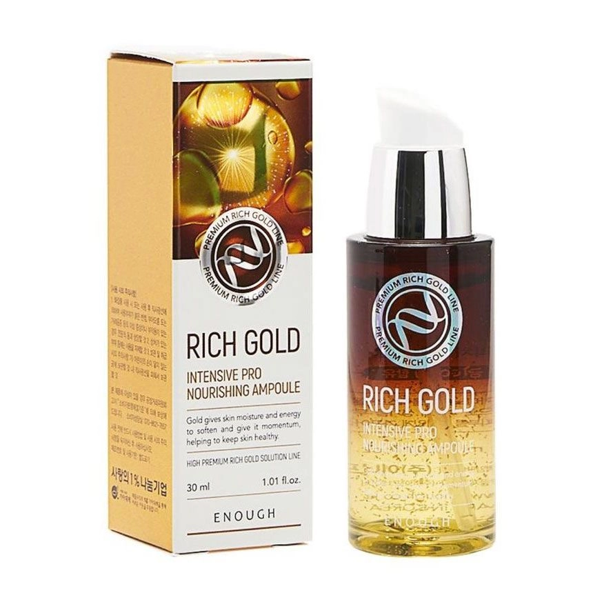 Відновлююча Сироватка з компонентами золота - Enough Rich Gold Intensive Pro Nourishing Ampoule, 30 мл - фото N4