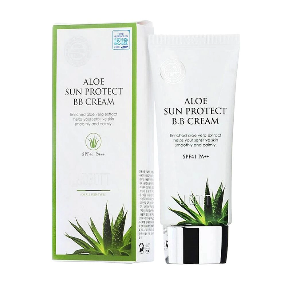 Солнцезащитный увлажняющий BB-крем с алоэ вера - Jigott Aloe Sun Protect BB Cream SPF 41, 50 мл - фото N3