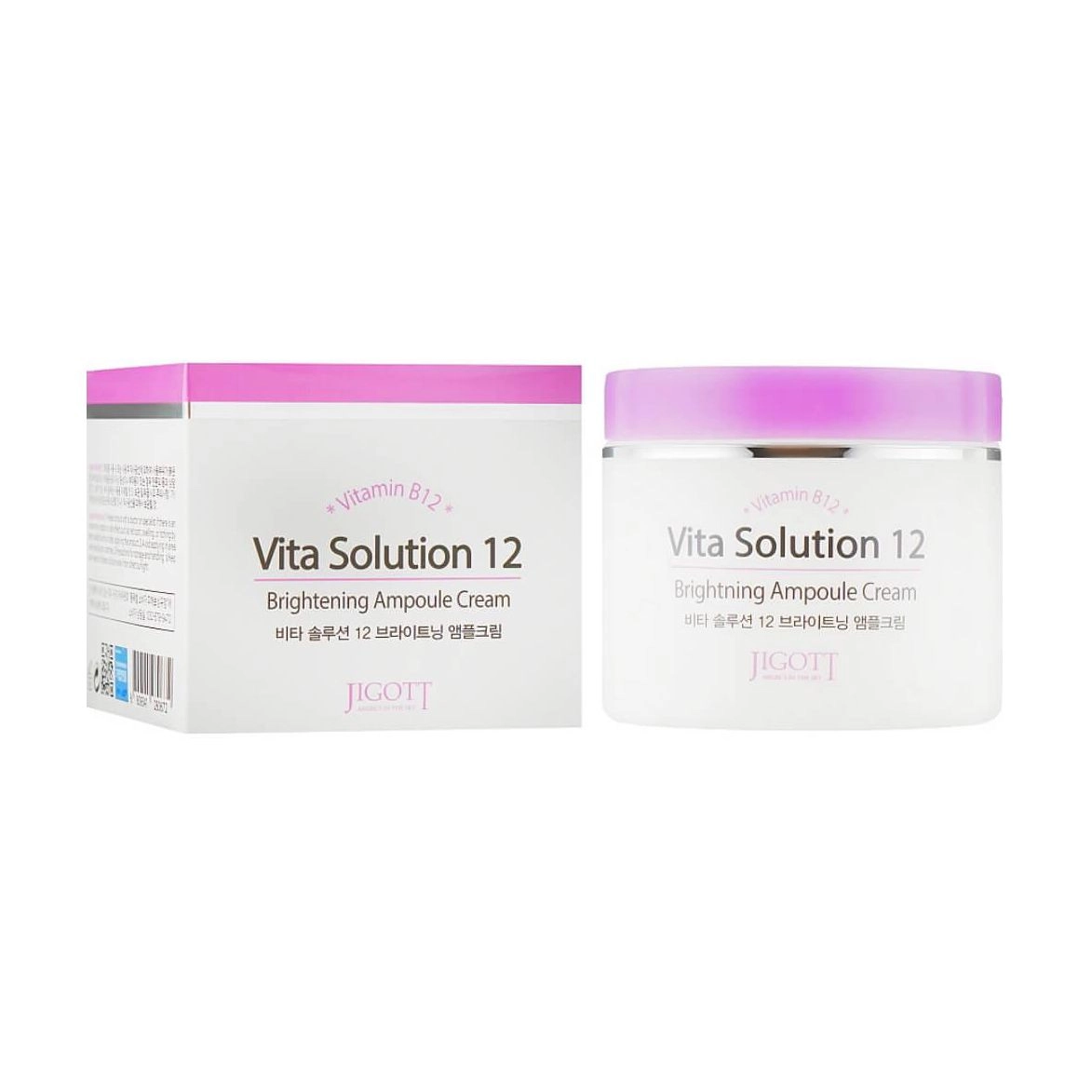 Ампульный крем для улучшения цвета лица с витамином В12 - Jigott Vita Solution 12 Brightening Ampoule Cream, 100 мл - фото N3