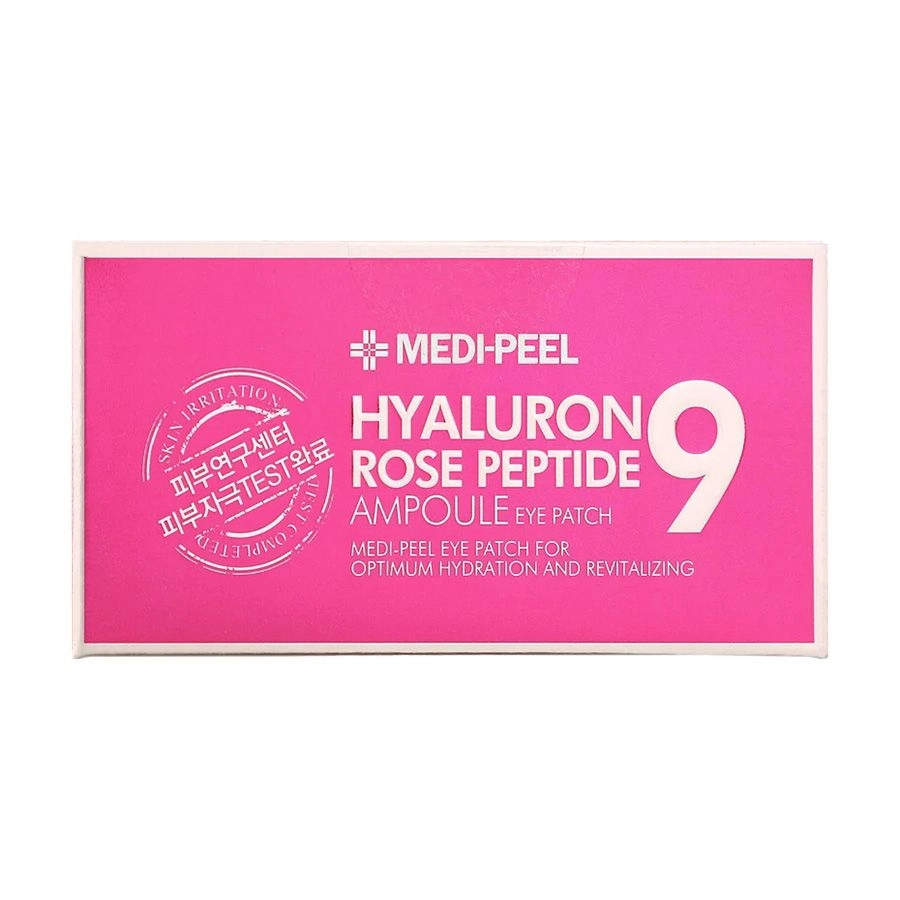 Гідрогелеві патчі з пептидами та болгарською трояндою - Medi peel Hyaluron Rose Peptide 9 Ampoule Eye Patch, 60 шт - фото N4
