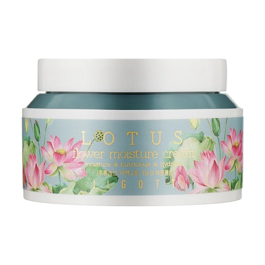 Увлажняющий крем для лица с экстрактом лотоса - Jigott Flower Lotus Moisture Cream, 100 мл - фото N4