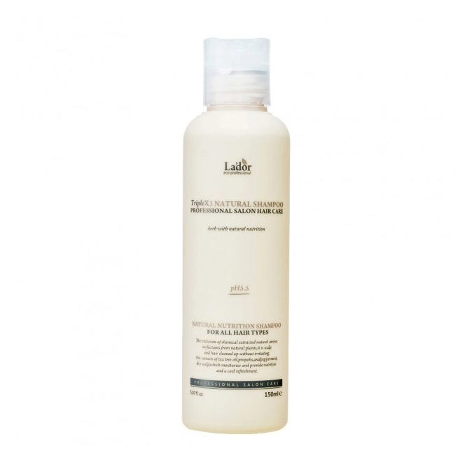 Безсульфатний натуральний шампунь для сухої чутливої шкіри голови схильної до лупи - La'dor Triplex Natural Shampoo, 150 мл - фото N3